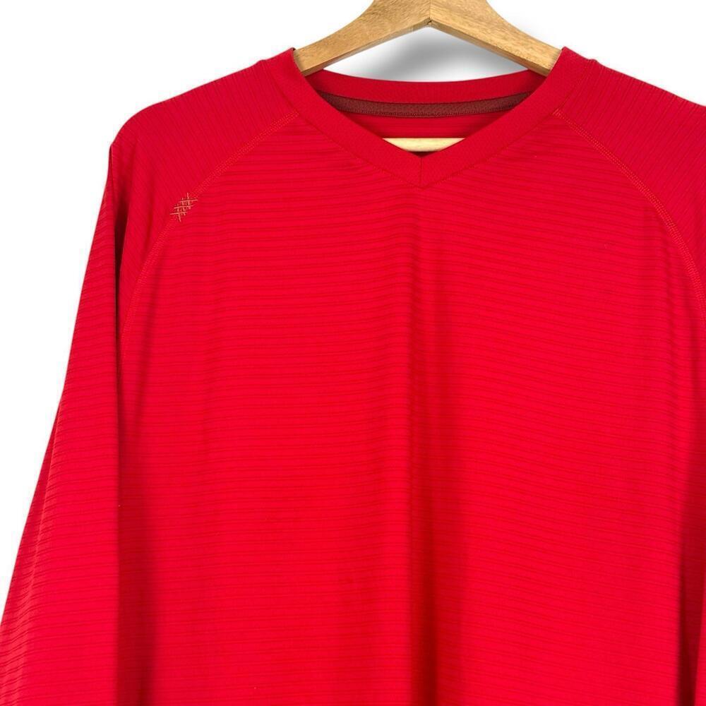 Rhone Reign Long Sleeve Shirt Red Performance Top Size XL Stretch Athletic Fit